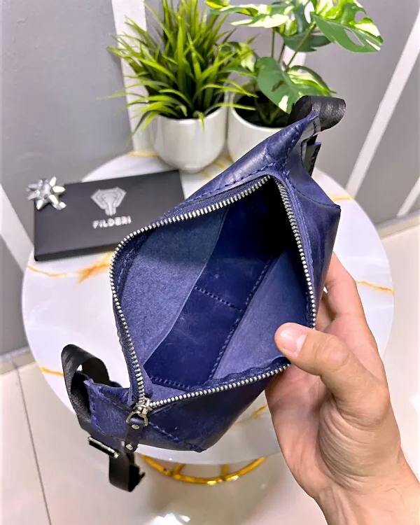 Crossbody Çapraz Çanta Hakiki Deri Lacivert 2035