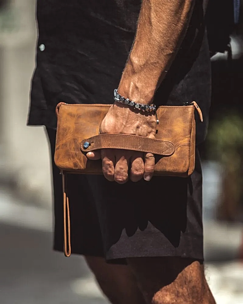 Eskitme Deri El Tutamaçlı Çanta Fındık Renk 2029