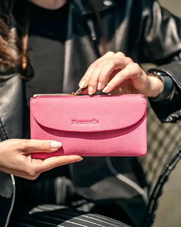 Bayan Cüzdan Hakiki Deri Pembe Renk 2049