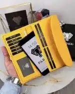 Sarı Kadın Cüzdan Hakiki Deri 2049