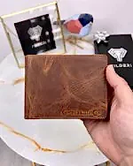 İsimli Erkek Cüzdan Hakiki Deri Fındık Renk 2016