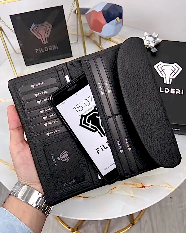 Telefon Bölmeli Cüzdan Siyah Renk 2049