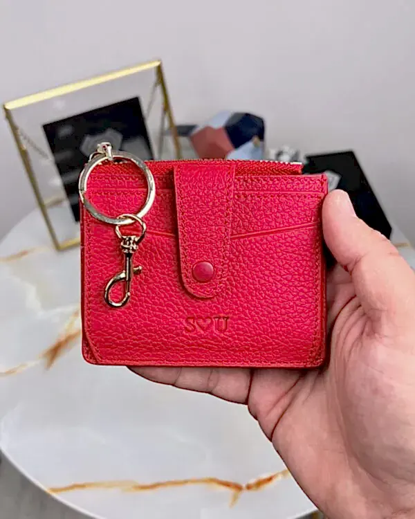 Kartlık Cüzdan Kadın Kırmızı Renk Hakiki Deri 2052
