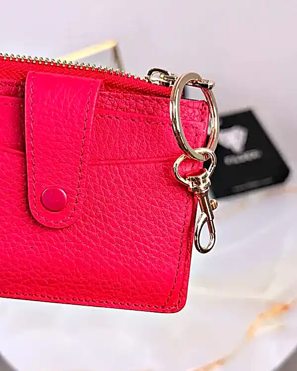 Kartlık Cüzdan Kadın Kırmızı Renk Hakiki Deri 2052