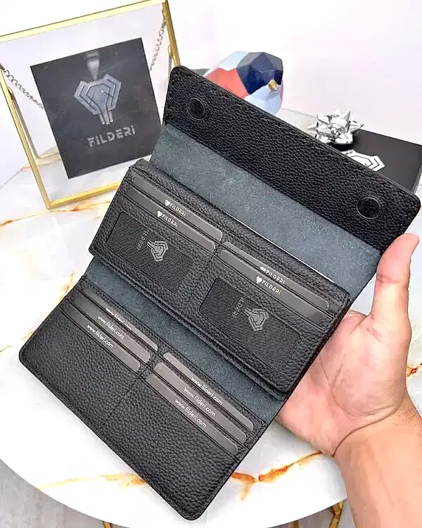 Büyük Para Portföy Hakiki Deri Siyah Renk 2022