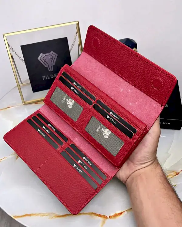 Kırmızı Deri Cüzdan Saraç Dikişli 2022