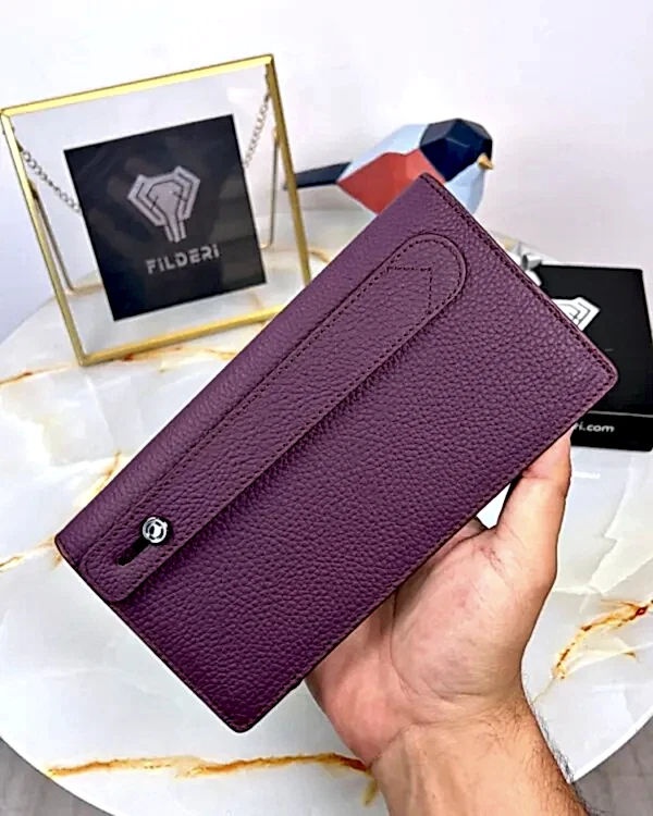 Telefon Bölmeli Cüzdan Mor Guti Renk 2040