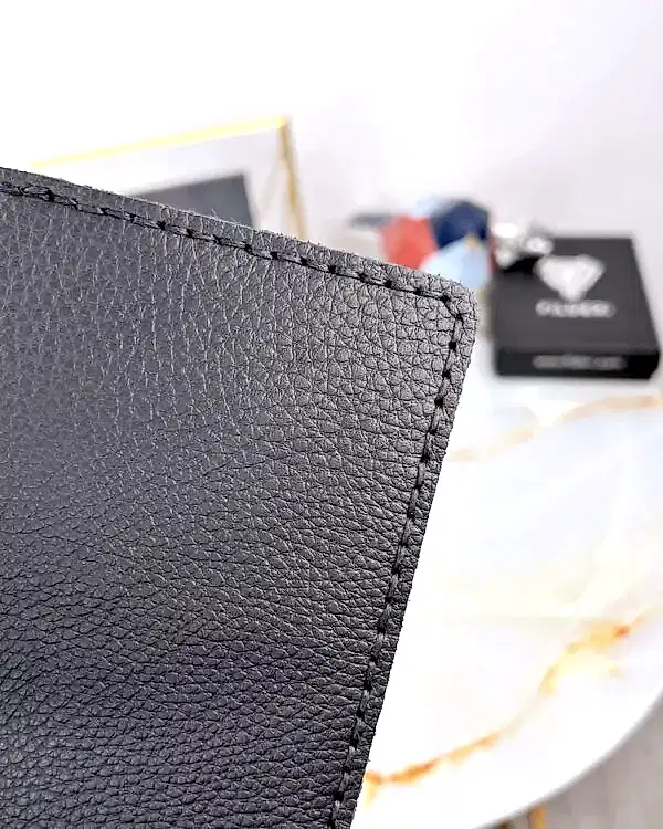 Deri Pasaport Kılıfı ve Valiz Etiketi Siyah 2038