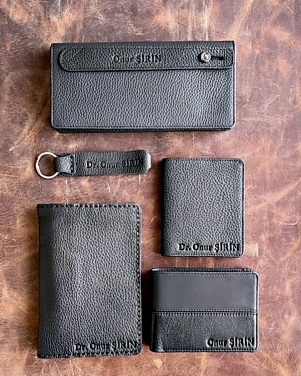 Kişiye Özel Hediye Seti Siyah Renk Cüzdanlar