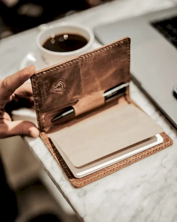 Hakiki Deri Defter Kılıfı Fındık Renk 2051-1