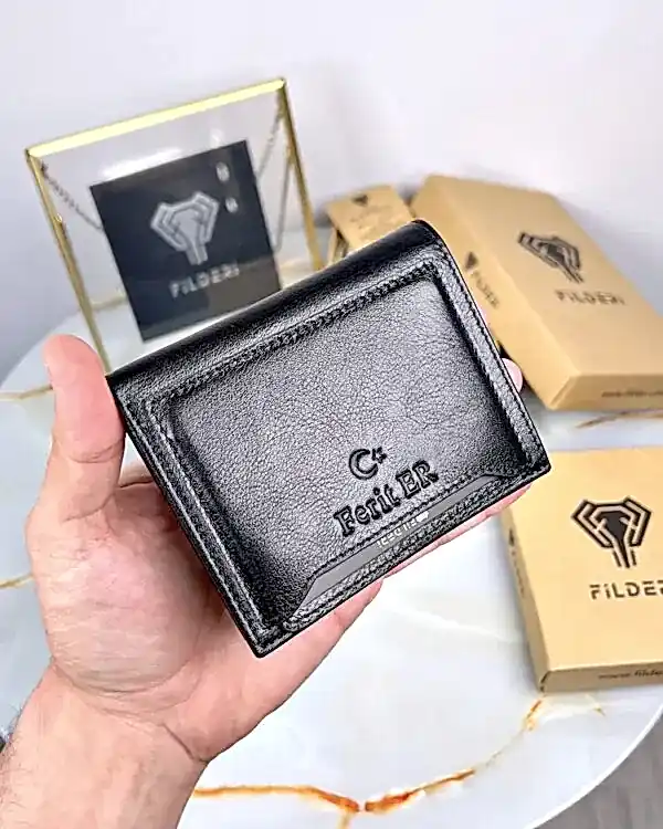 Deri Cüzdan Kartlık Parlak Siyah 2058