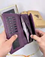 Created with RNI Films app. Profile ‘None’ Kadın El Cüzdanı Mor Renk Hakiki Deri 2049