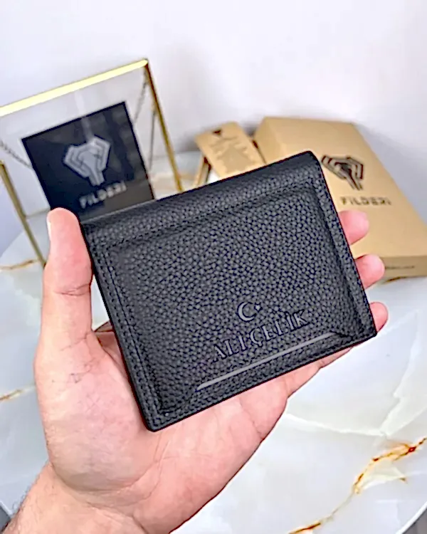 Hakiki Deri Cüzdan Kartlık Siyah Renk 2058