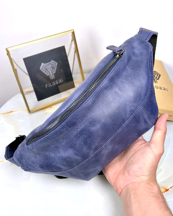 Crossbody Çanta Hakiki Deri Lacivert Renk 2046