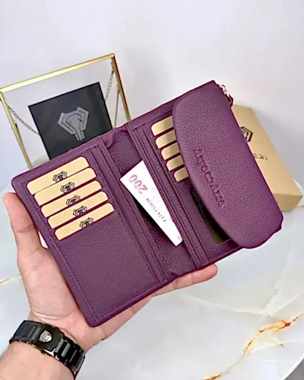 Küçük Kadın Cüzdan Mor Hakiki Deri 2064