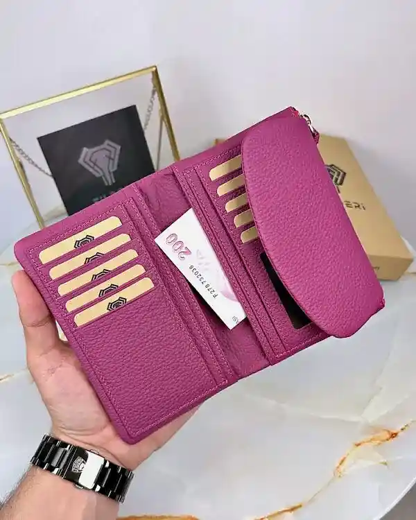 Küçük Kadın Cüzdan Pembe Hakiki Deri 2064