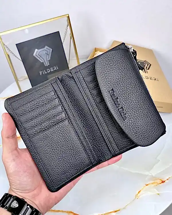 Küçük Kadın Cüzdan Siyah Hakiki Deri 2064