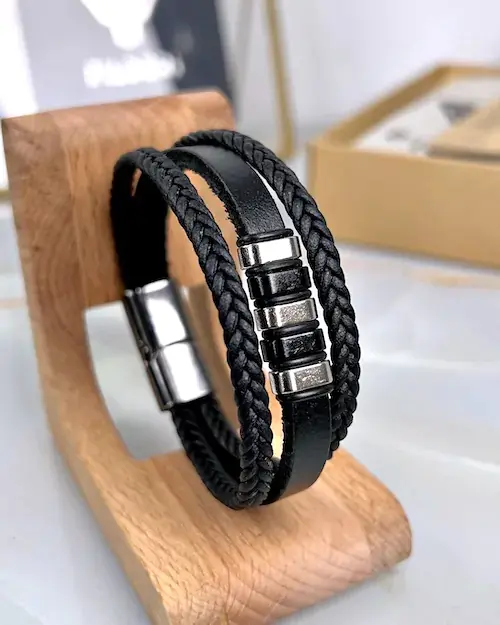 3lü Deri Bileklik Aksesuarlı