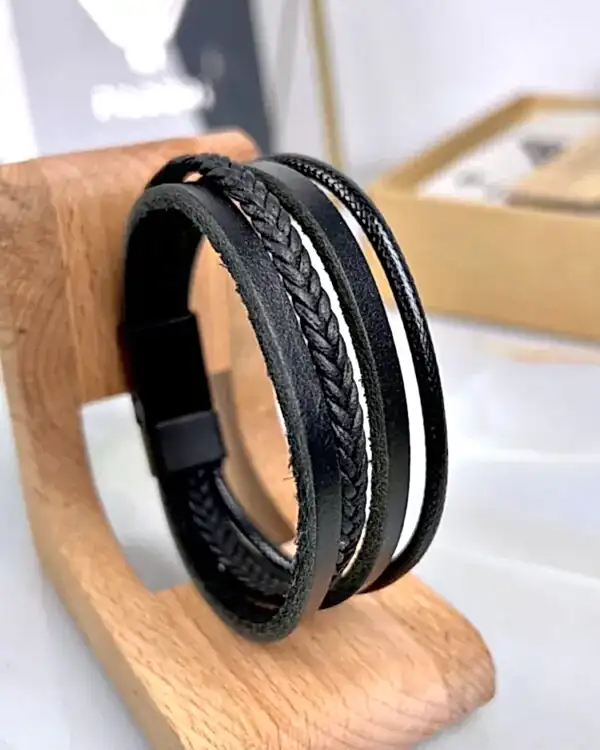 Hakiki Deri Bileklik Siyah Renk