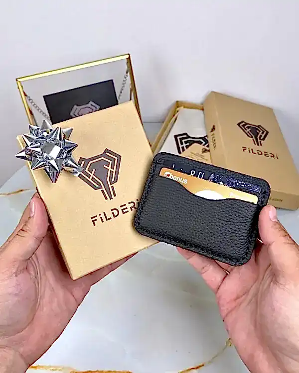 Hakiki Deri Kartlık Siyah Renk 2066