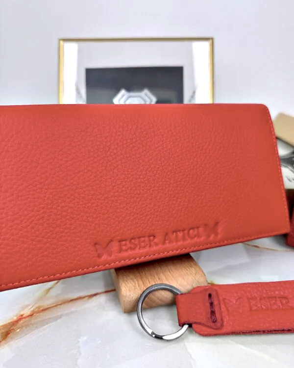 Kırmızı Hediye Seti Hakiki Deri