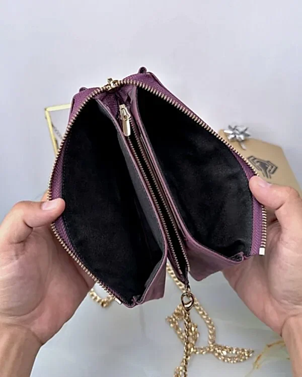 Eskitme Kadın Çanta Hakiki Deri Mor 2050