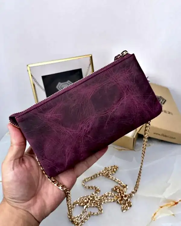 Eskitme Kadın Çanta Hakiki Deri Mor 2050