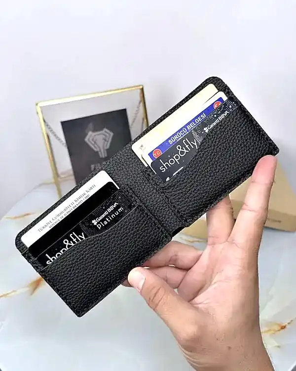 El Dikişi Cüzdan Hakiki Deri Siyah Renk 2062