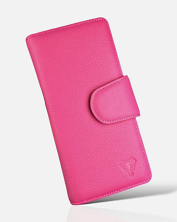 Büyük Cüzdan Hakiki Deri Pembe Renk 2069