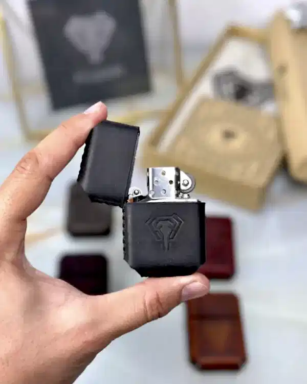 Hakiki Deri Çakmak Siyah Renk 2077