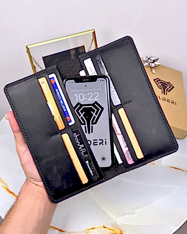 El Dikişi Portföy Cüzdan Hakiki Deri Siyah 2071