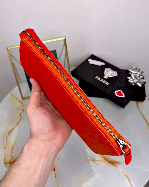 Hakiki Deri El Çantası Turuncu Renk 2029