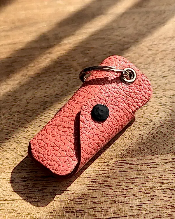 Hakiki Deri Minimal Tasarım Anahtarlık 2094 - Somon