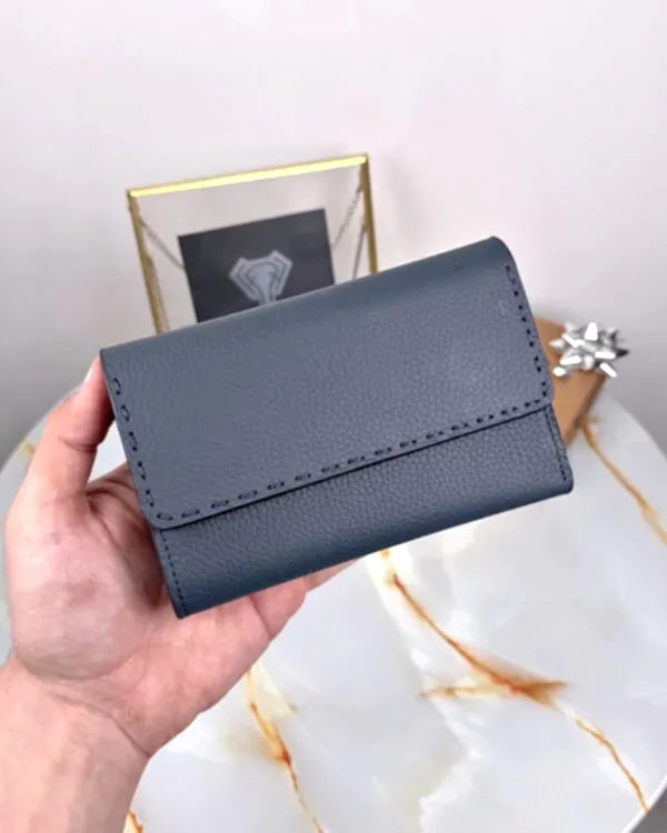 Süs Dikişli Kadın Cüzdan Hakiki Deri 2095 - Lacivert