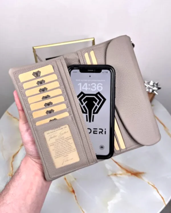 İsimli Deri Cüzdan Vizon Renk 2049