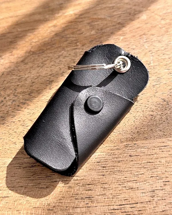 Hakiki Deri Minimal Tasarım Anahtarlık 2094 - Siyah