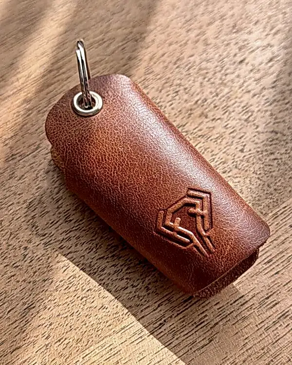 Hakiki Deri Minimal Tasarım Anahtarlık 2094 - Taba