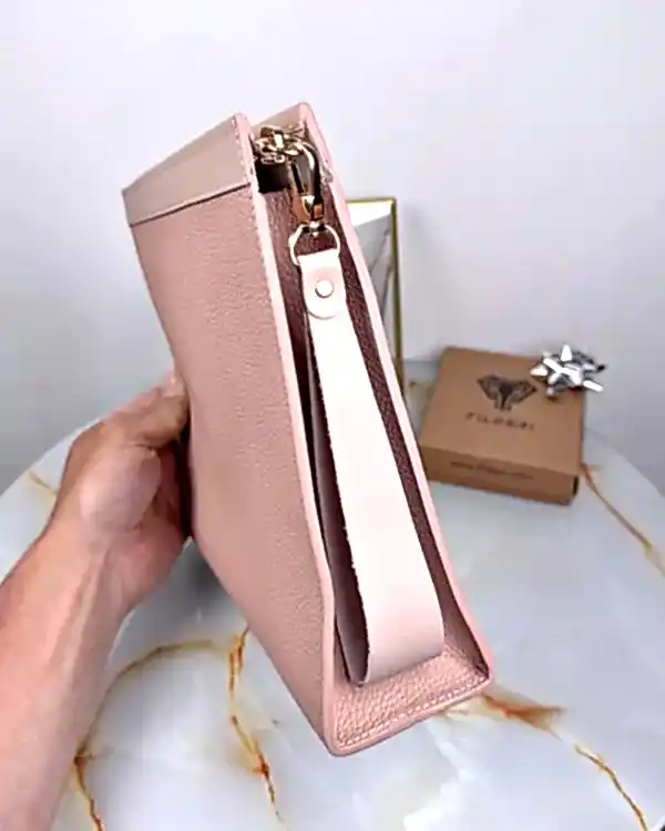 Kadın El Çantası Hakiki Deri 2096 - Pudra