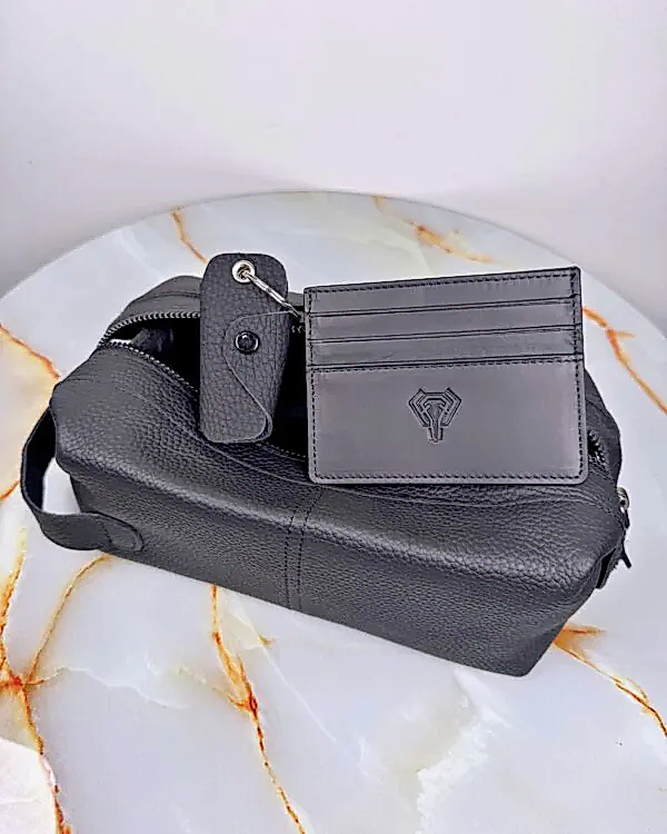 Çantalı Damat Seti Hakiki Deri