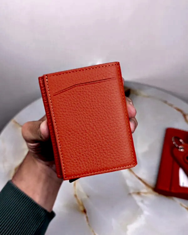 Turuncu Hediye Seti Hakiki Deri