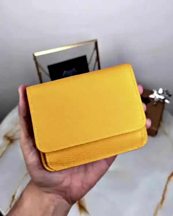 Hakiki Deri Kadın Kartlık 2098 - Sarı