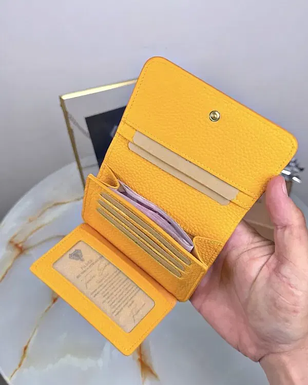 Hakiki Deri Kadın Kartlık 2098 - Sarı