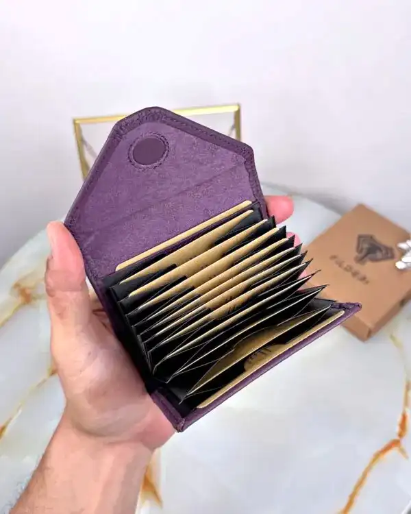 Kadın Kartlık Mor Guti Renk Hakiki Deri 2063