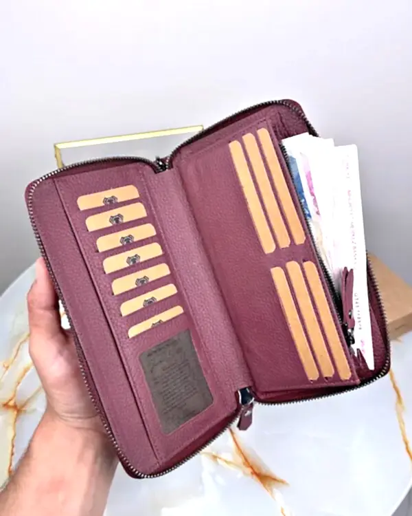 Lüks Çanta Hakiki Deri Lux Seri 2100 - Bordo