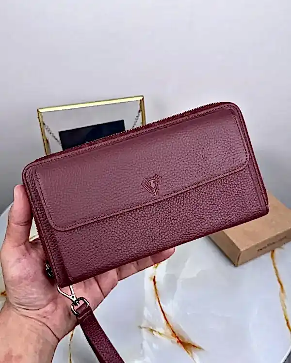 Lüks Çanta Hakiki Deri Lux Seri 2100 - Bordo
