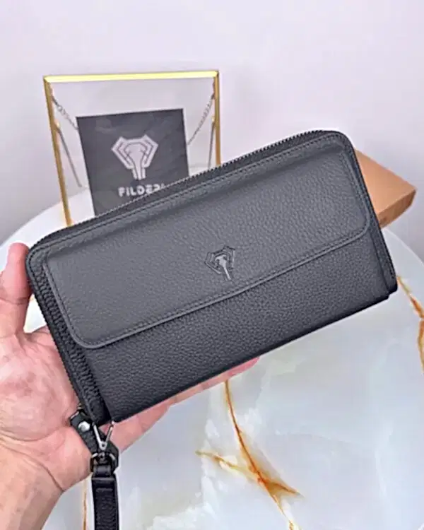 Lüks Çanta Hakiki Deri Lux Seri 2100 - Mat Siyah