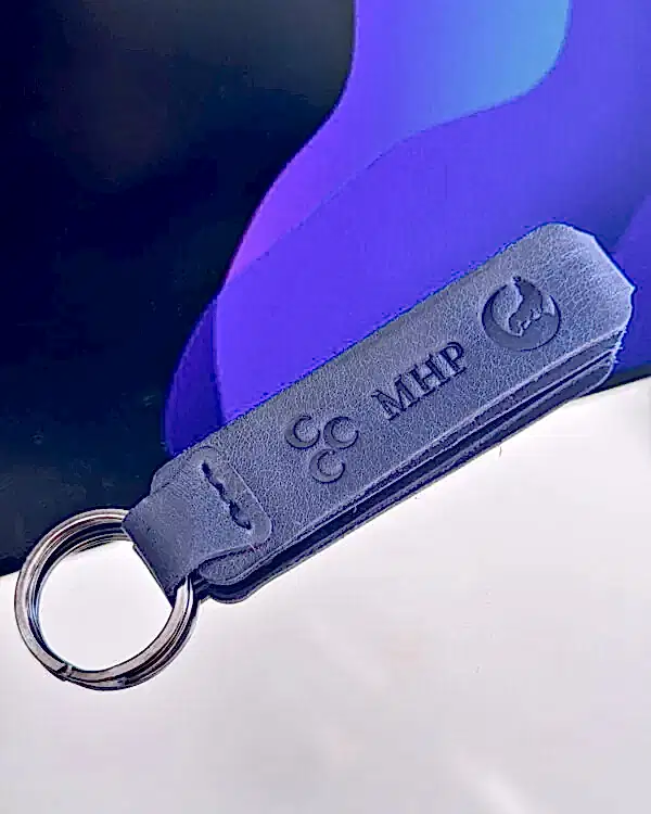 Deri Anahtarlık Lacivert Renk