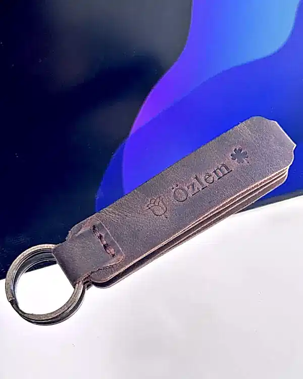 Anahtarlık Hakiki Deri Kahve Renk