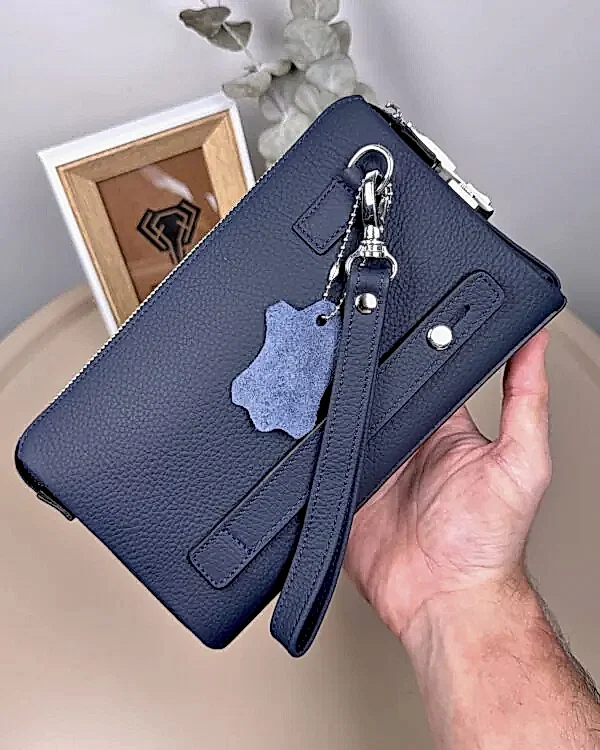 Şifreli Erkek El Çantası – Hakiki Deri Lacivert | 2105