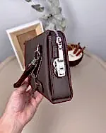 Şifreli Erkek El Çantası – Hakiki Deri Mat Kahve | 2105